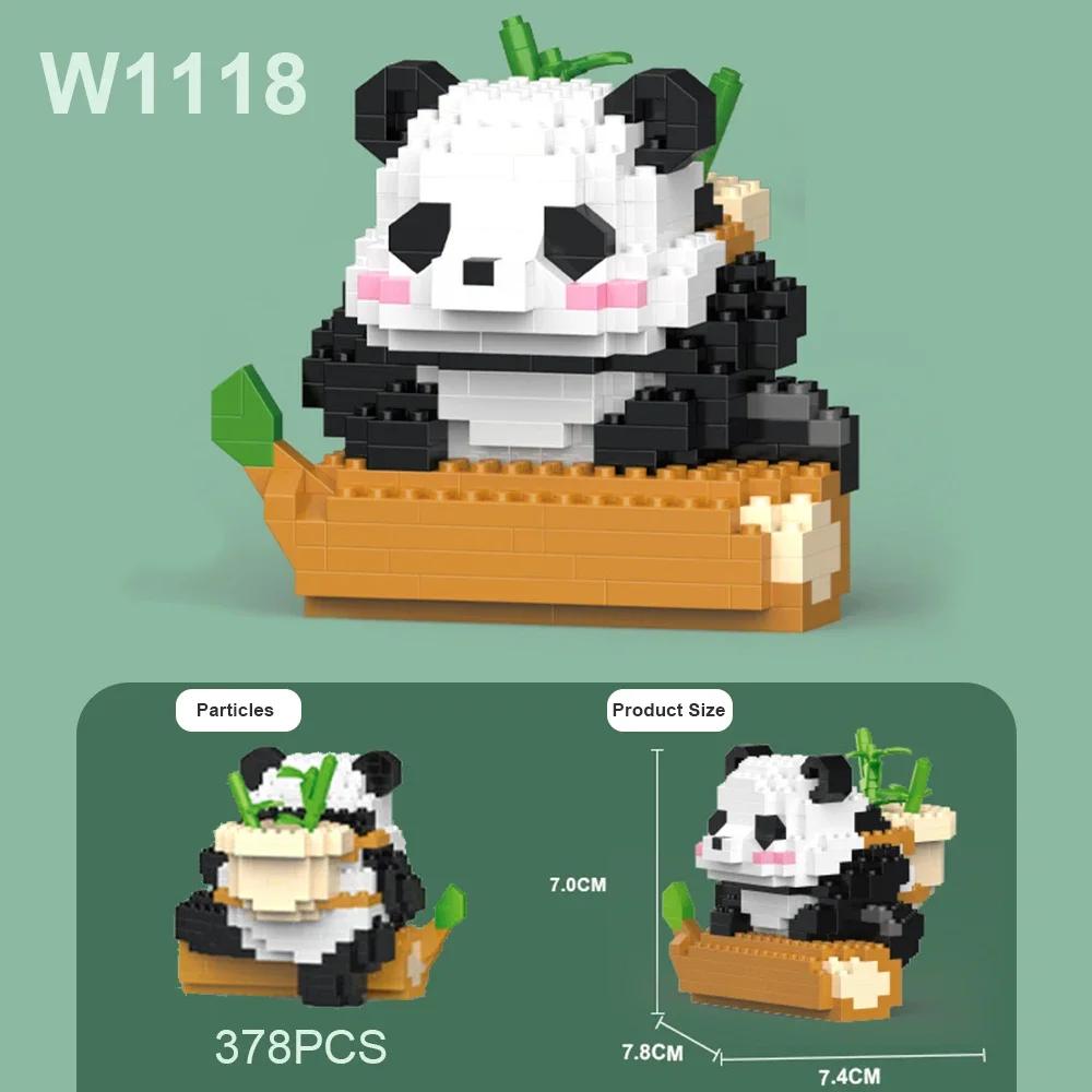 Cute Chinese Panda Building Blocks Sets DIY Educational Assembly Toys Bricks Mini Animals Model MOC Kids Christmas Birthday Gift