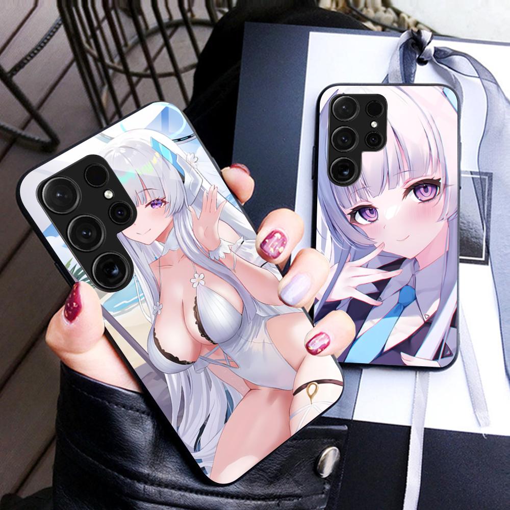 Blue Archive Ushio Noa Phone Case for Samsung Galaxy S26 S25 S24 S23 S22 S21 S20 Note20 Plus FE Ultra Glass Colorful Cover Cover