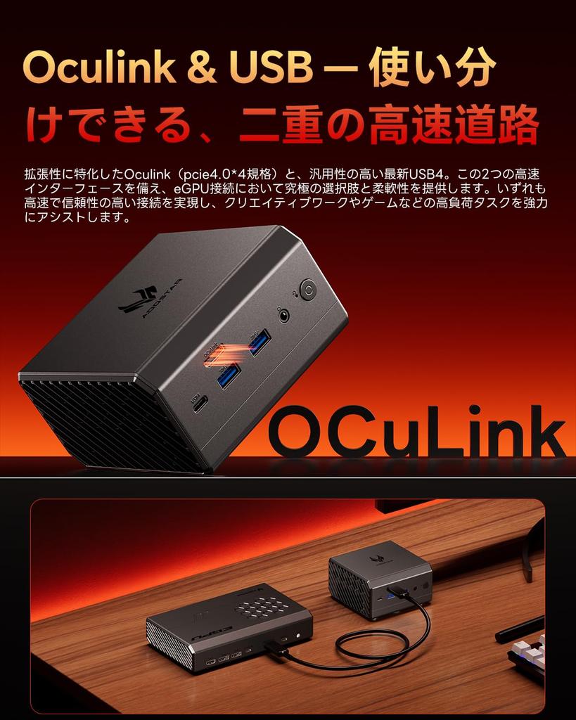 AOOSTAR Mini PC GT68 Ryzen7 Pro 6850H with Support for Three Oculink 40Gbps USB4 Stable and and Mini PC for and 8K Triple Display Desktop (4.7GHz)