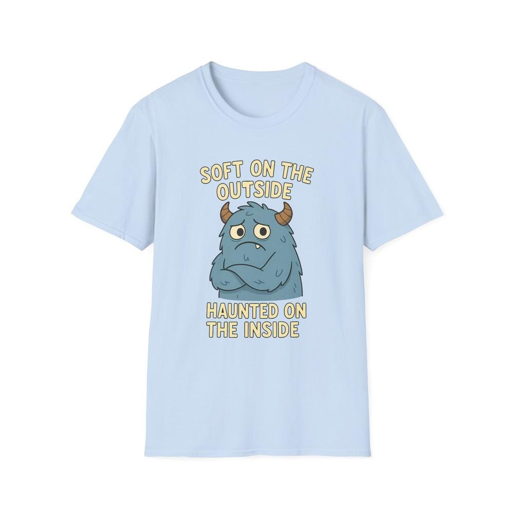 

Unisex Softstyle T-Shirt – Haunted Monster Tee, Funny Sad Creature Shirt 4XL