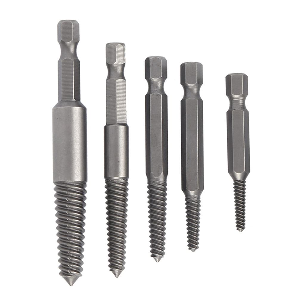 6 Pcs 1/4 Inch Hex Shank Screw Extractor Set With Adapter Broken Screw Extractor  Mechanical Repair
