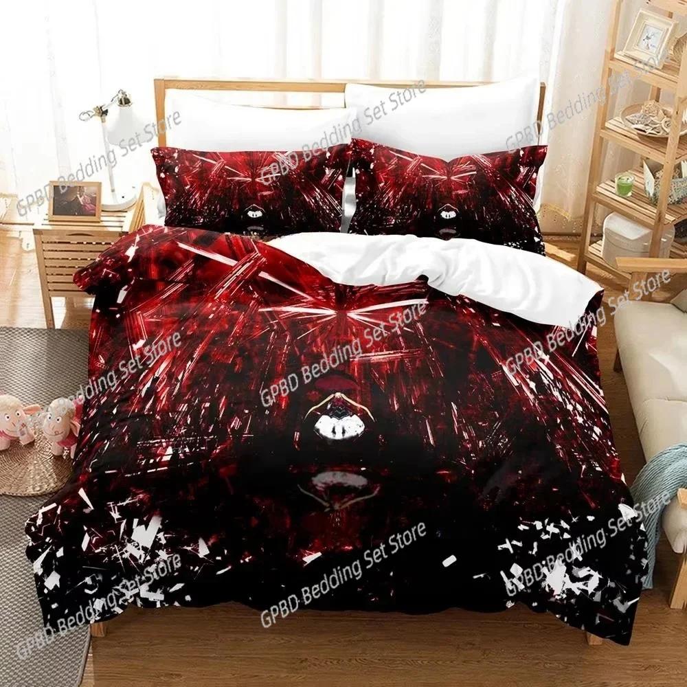 New Personality 3D Printed Anime Blazblue Bedding Set Cartoons Three-piece Set Adult Kid Bedroom Duvet Cover Sets Home Textiles