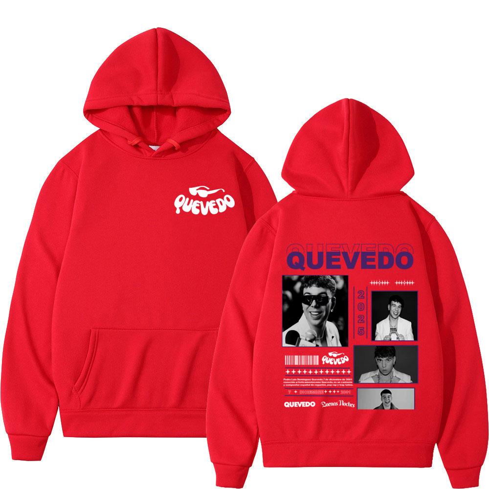 Rapper Quevedo Buenas Noches 2025 Vintage Graphic Hoodie Men Women Fashion Sportswear Tops Long-sleeved Harajuku Casual Pullover
