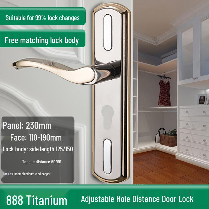 Univerzální magnetický černý vnitřní zámek kliky dveří pro dřevěné dveře ložnice