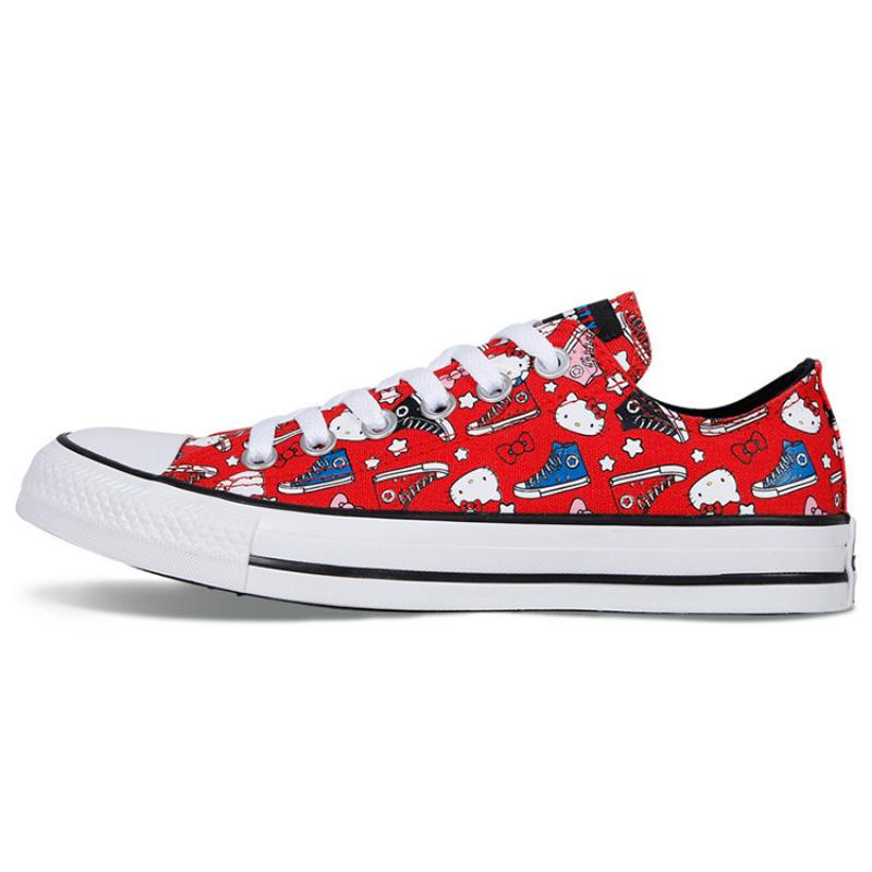 

Hello Kitty x Converse Chuck Taylor All Star Холщовые Нескользящие и Износостойкие Низкие Кеды для Скейтборда Унисекс Красные 37.5