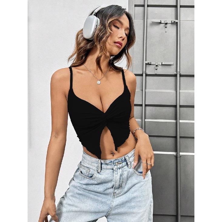 T-shirt sans manches à bretelles pour femme, haut polyvalent, coupe slim, décontracté et sexy