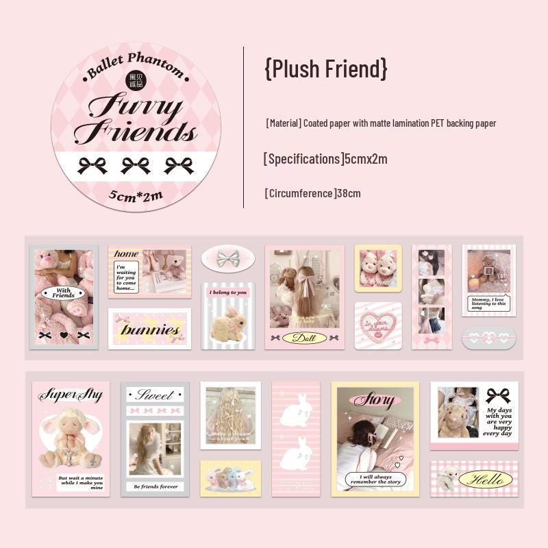 Jiyu Met Sincerity Ballet Phantom Series: Korean Style Girlish Heart Tape for Hand Account Decoration - 2nd Edition