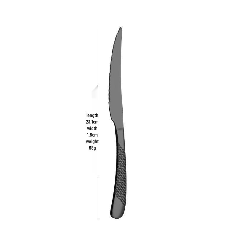 Star Diamond Gold-Plated Stainless Steel Cutlery Set: Luxury Steak Knife and Fork for Hotels