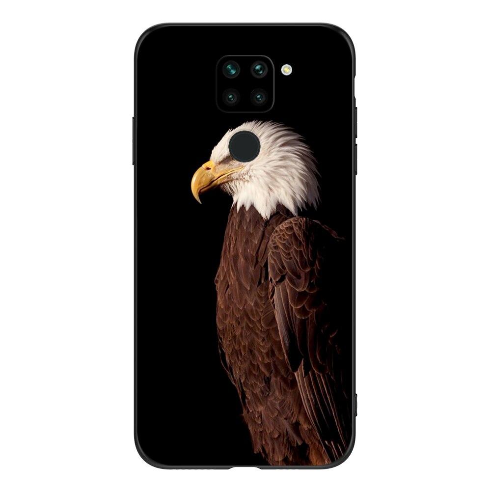 For Xiaomi Redmi Note 9 Global Phone Back Cover  Black Tpu Case Lion Wolf Tiger Dragon
