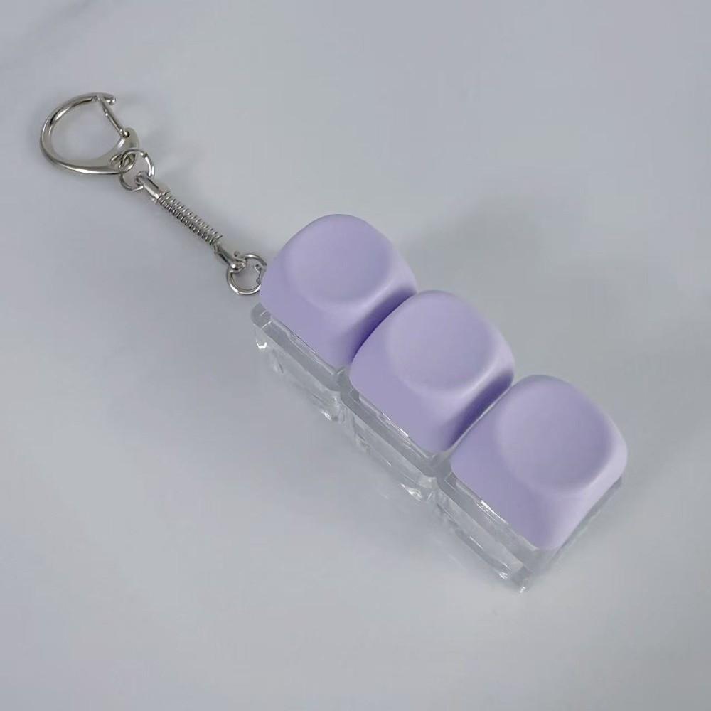

Key Button Finger Keyboard 3/9 Keys Decompression Toy Relaxing Pinch Toy Kids 3 Keys-Purple