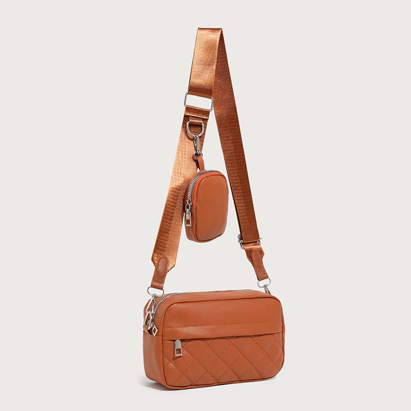 

Классическая вышитая ромбовидная квадратная сумка широкий плечевой ремень сумка-мессенджер женская сумка с мини-кошельком для мелочи и ключей многофункциональная сумка для мобильного телефона светло-коричневого