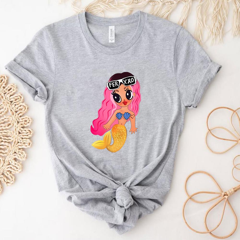 

Karol G Mermaid with Ferxxo Sunglasses Printed T Shirt Unisexana Sera Bonito Shirts Ferxxo Tshirts Unisex Short Sleeves Tops S