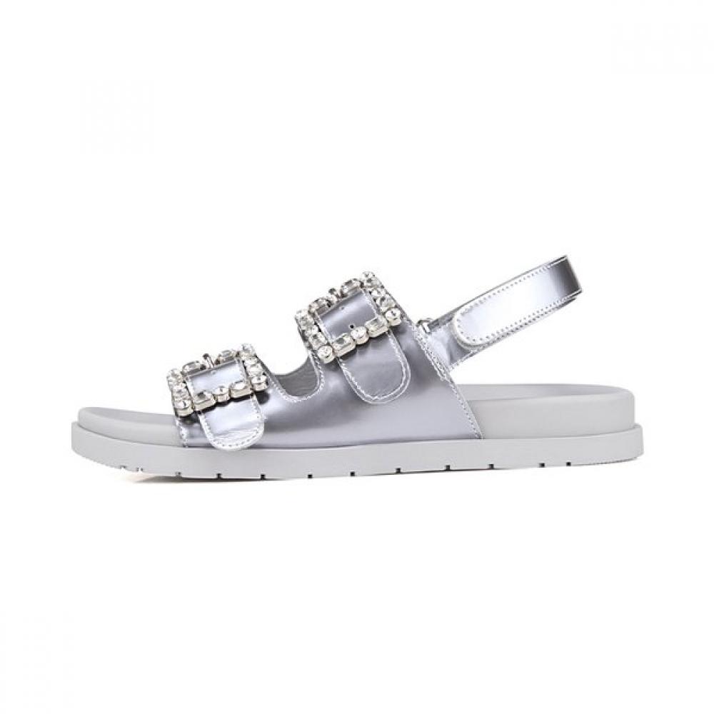Barbara Women Leather Jewel Decoration Glitter Casual Sandals 2.5cm Bbj326
