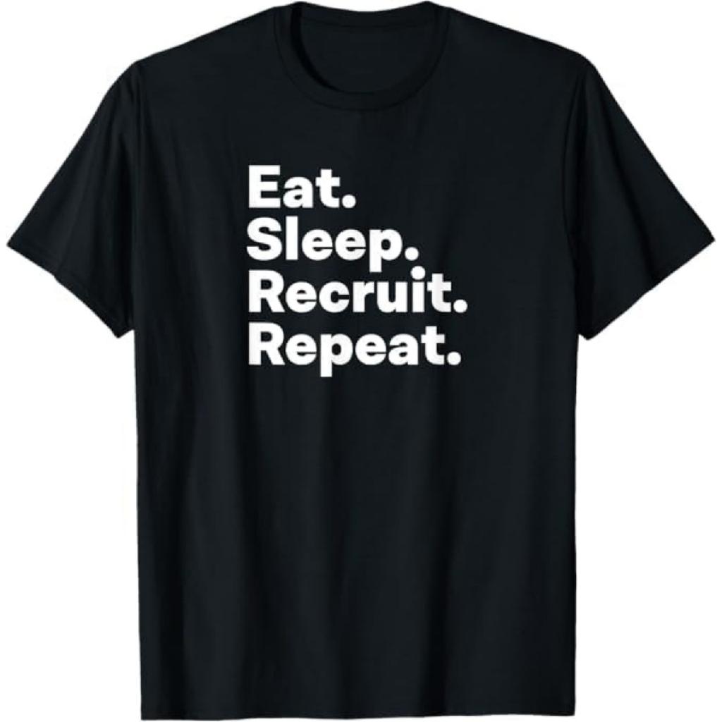 Eat Sleep Recruit Geschenke für Recruiter T-Shirt NDSP Herren Damen Tanktop Sweatshirt Hoodie Langarm 1937 Schwarz