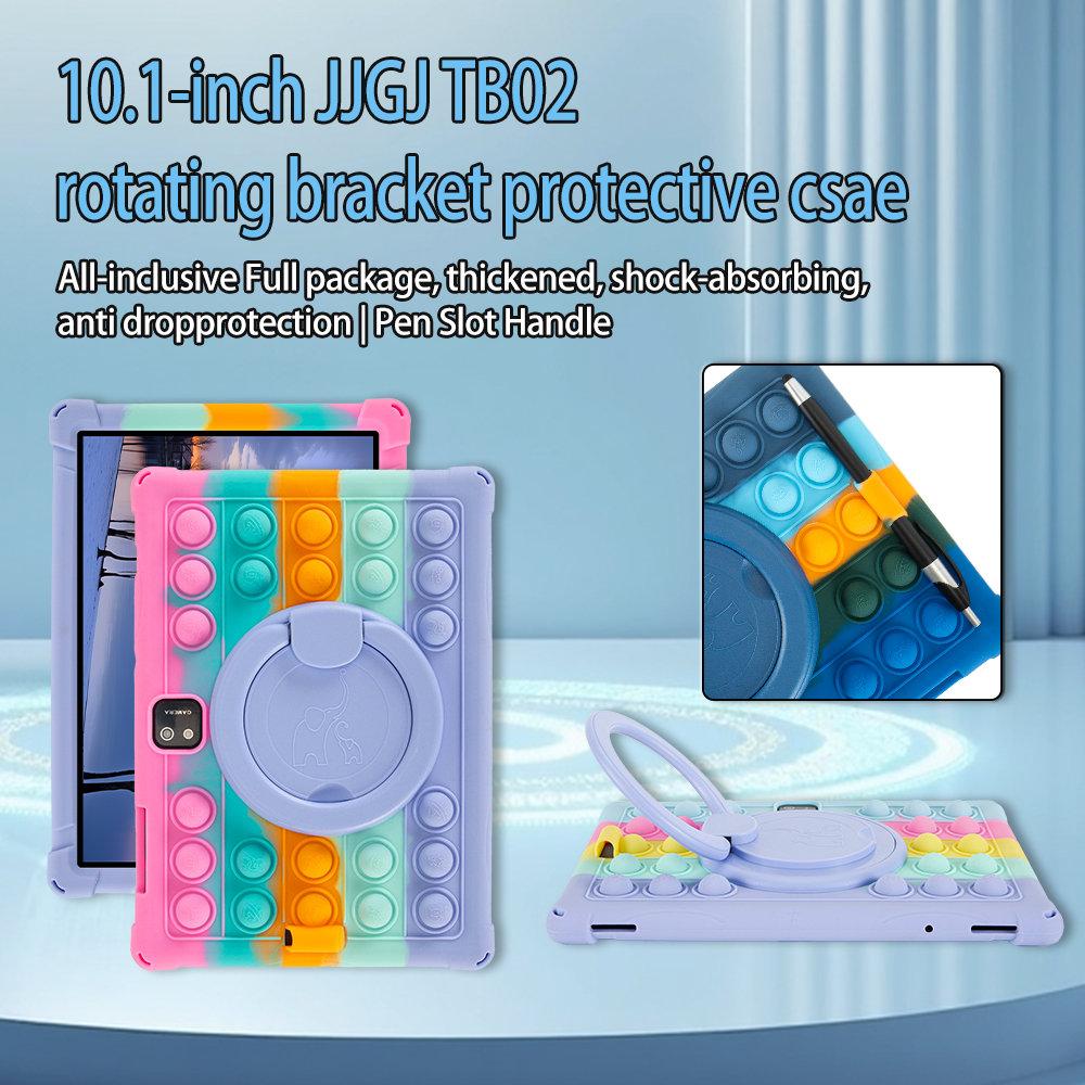 360 Grad Drehbar Weiche Silikonhülle Für JJGJ QPDQ AWOW TB02 10,1 Zoll Kinder Ständer Tablet-Hülle Mit Riemen Stift