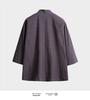 Men's Chinese-Style Trench Coat with Tie-Waist, Cape Design, Seven-Sleeve Dao Robe, and Embroidered Hanfu Details.