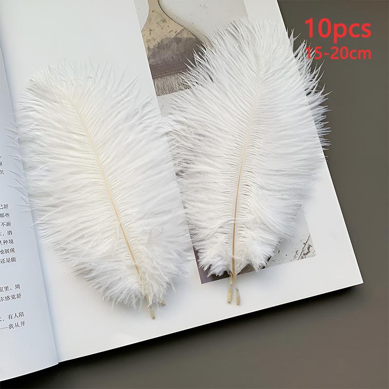 10pcs Feathers Ostrich 15-20cm Royal Blue Black White Pink Trim For Sewing Clothes Fabric Outfit Plumas Crafts Mixed Colors Hat