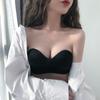 One Piece Trägerloser Unsichtbarer Damen BH Gerafft Kreuzschönheitsrücken Tube Top Weiblich Nahtloses Bralette Umwickelte Brust Unterwäsche