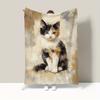 1pc Kitten Pattern Printed Bed Blanket - Soft Fleece Blanket, Suitable for - Comfortable Bedding, Machine Washable Cat-Themed Bedding Decor, Ideal for