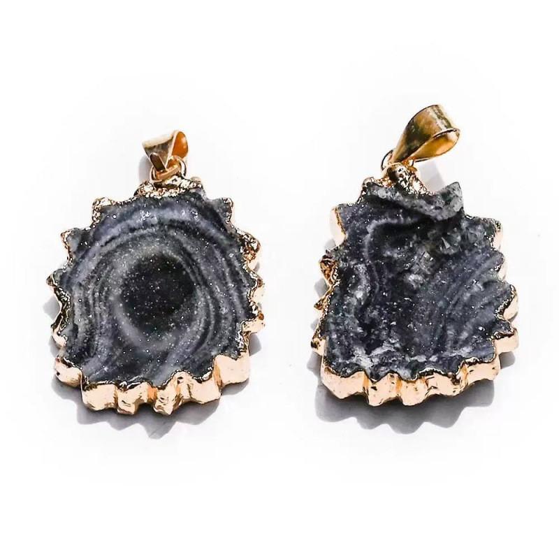 Natural Crystal Agate Sunflower Pendant With Galaxy Pattern For Jewelry Enthusiasts