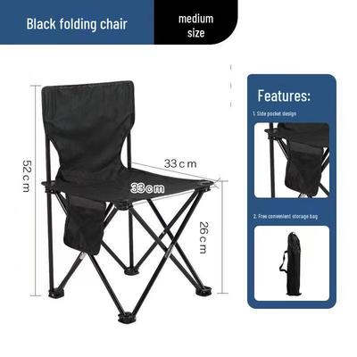 Chaise de camping pliable portable avec dossier