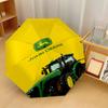 John Deere Imprimé 8 ?Parapluie Pliant Léger Résistant au Vent à Bâtons Automatique Pour Voyages en Plein Air
