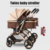 Detachable Twin Dragon & Phoenix Lightweight Folding Stroller for Newborns and Infants