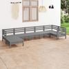 Vidaxl 7-Cz. Garden Lounge Set, Pine Wood, Grey
