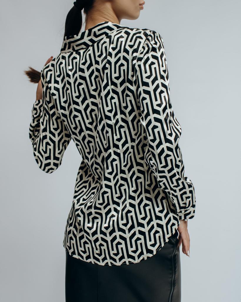 Women's Shirt Modalinda 7186 36 Black and White