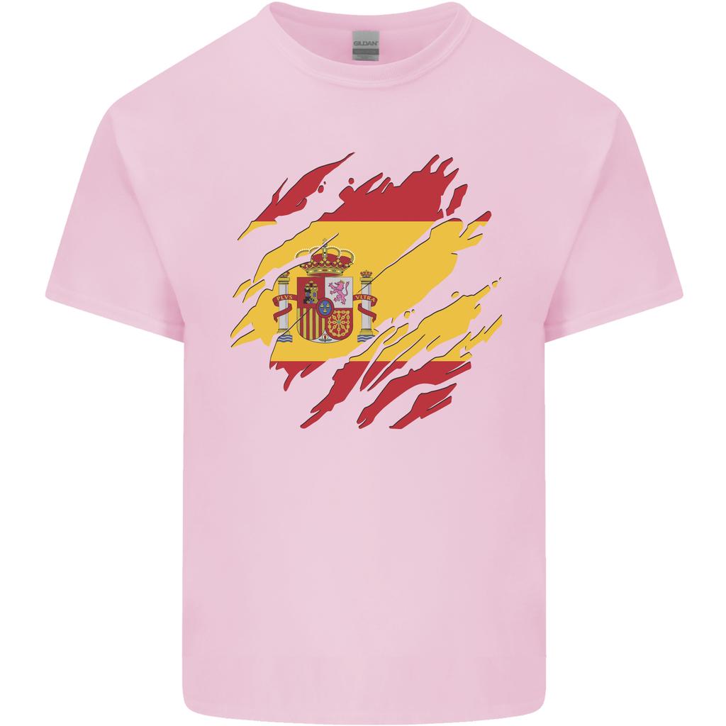 Torn Spain Flag Spanish Day Football Unisexs Light Cotton TShirt