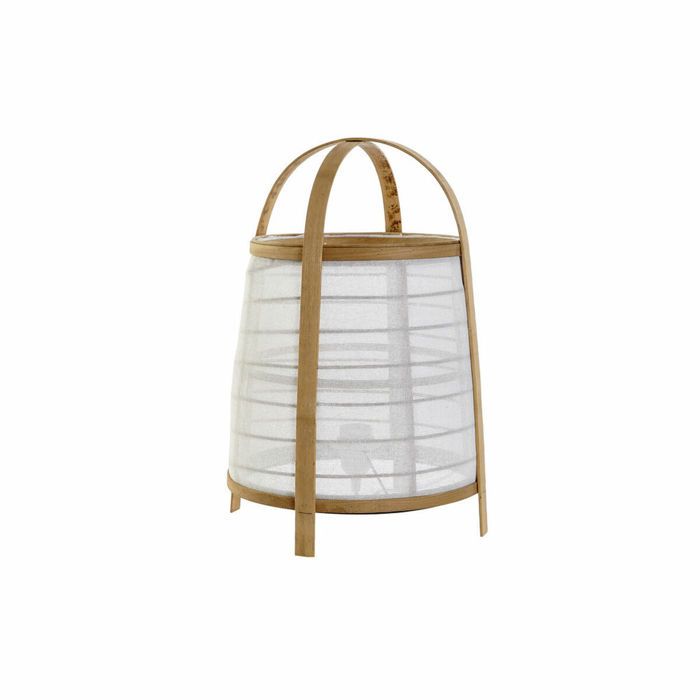 Lampe de bureau - DKD Home Decor - Bambou - Blanc/Naturel - 40W - Design Oriental