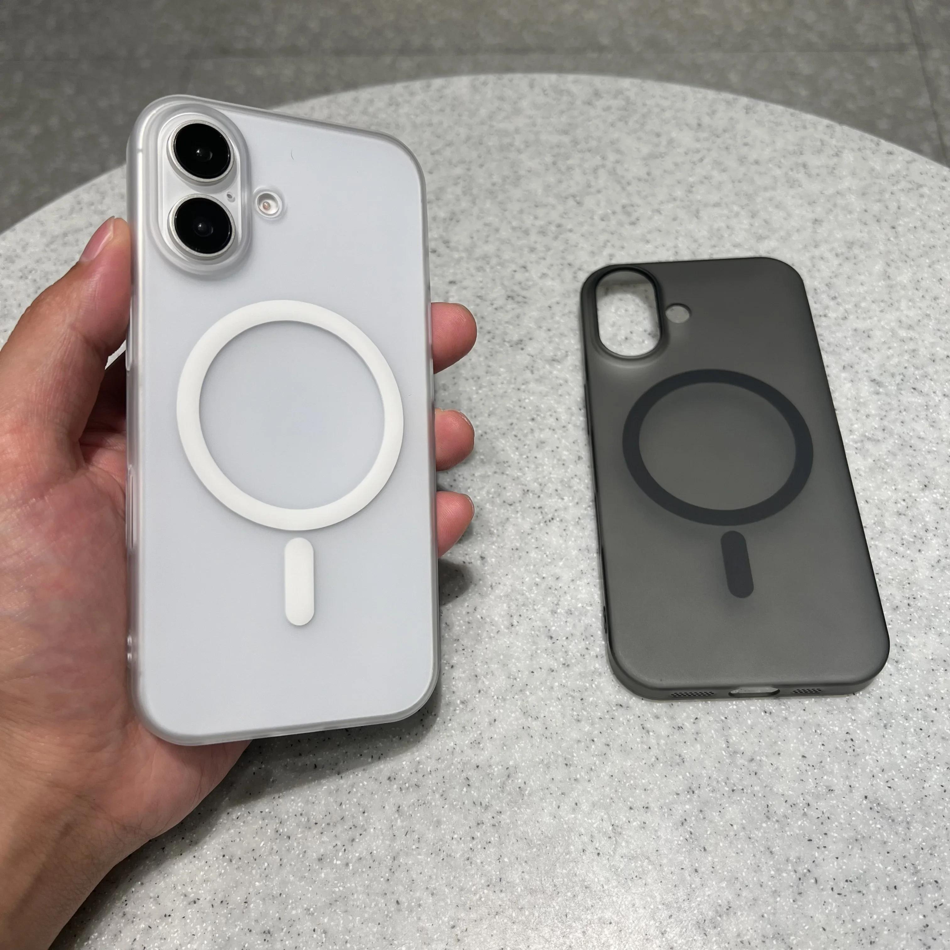 

Роскошный матовый чехол Magsafe для iPhone 11 12 13 14 15 16 Pro Max Plus с магнитной беспроводной зарядкой, ультратонкий полупрозрачный ударопрочный защитный чехол For iPhone 11Pro Max белый