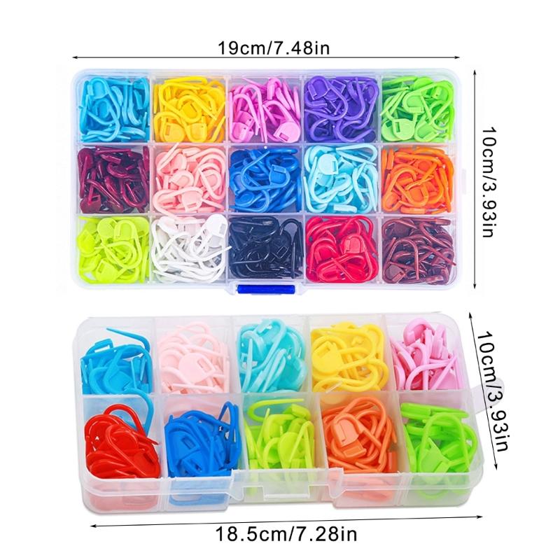 600/1500Pcs Stitching Markers with 20/75Pcs Large Eye Sewing Needle, Colorful Crochet Locking Markers Yarn Needle Set