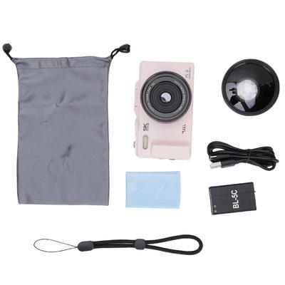 5K Digitální fotoaparát 75MP WiFi Vlog kamera s 18x digitálním zoomem 3,0 palcový 180 stupňů výklopný displej Širokoúhlý makro objektiv LED