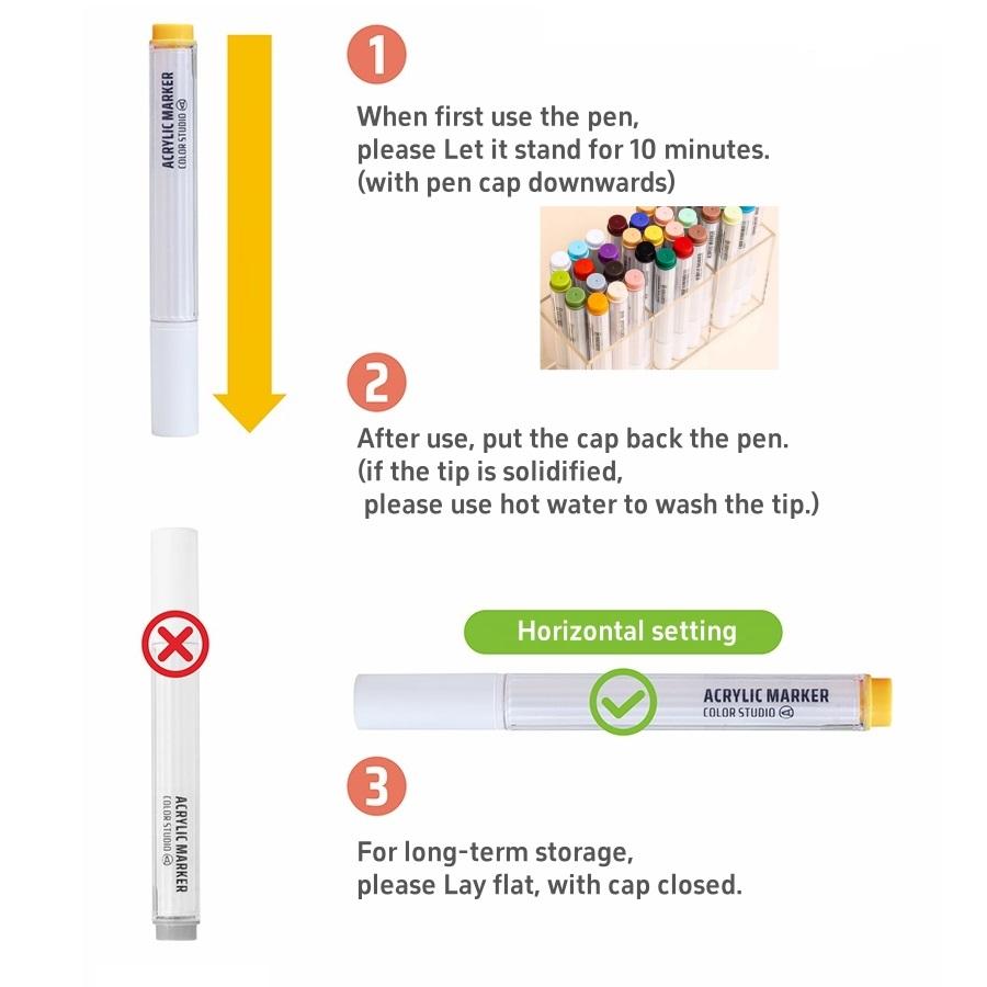 9pcs Color Studio Markers Set Soft Head Brush for Art Painting Drawing Manga Sketch Rocks Fabric