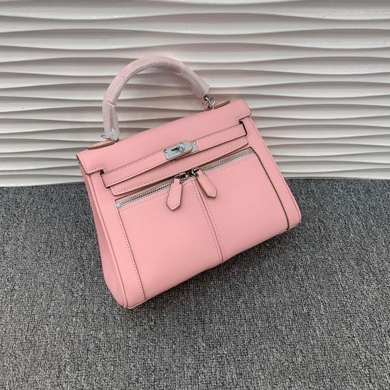 Zweilagiges Rindsleder Swift-Leder 25-28CM Doppeltasche Kelly Reißverschluss Damen Tasche (M06KL)