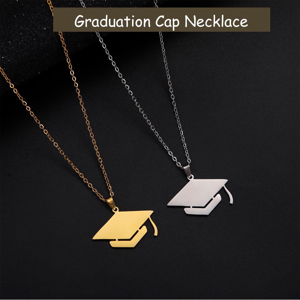 Cazador University Graduation Bachelor Cap Necklaces for Women Men Stainless Steel Anniversary Gift Necklace Jewelry 2026 New