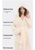 Women's Thickened A-Line Hooded Bathrobe: Pure Cotton, Absorbent & Quick-Drying, Perfect for Autumn/Winter Warmth After Bathing.