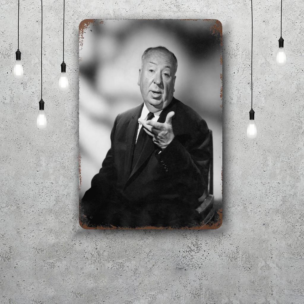 Alfred Hitchcock Decor Vintage Metal Signs Tin Signs Captain Poster Decor for Bar Pub Club Man Cave Wall Decoration