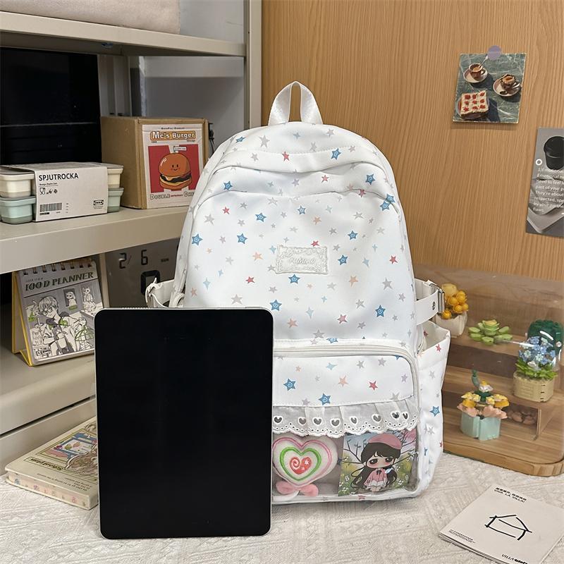 תרמיל נשים עם הדפס כוכבים, קיבולת גדולה, תיק בית ספר לתלמידים