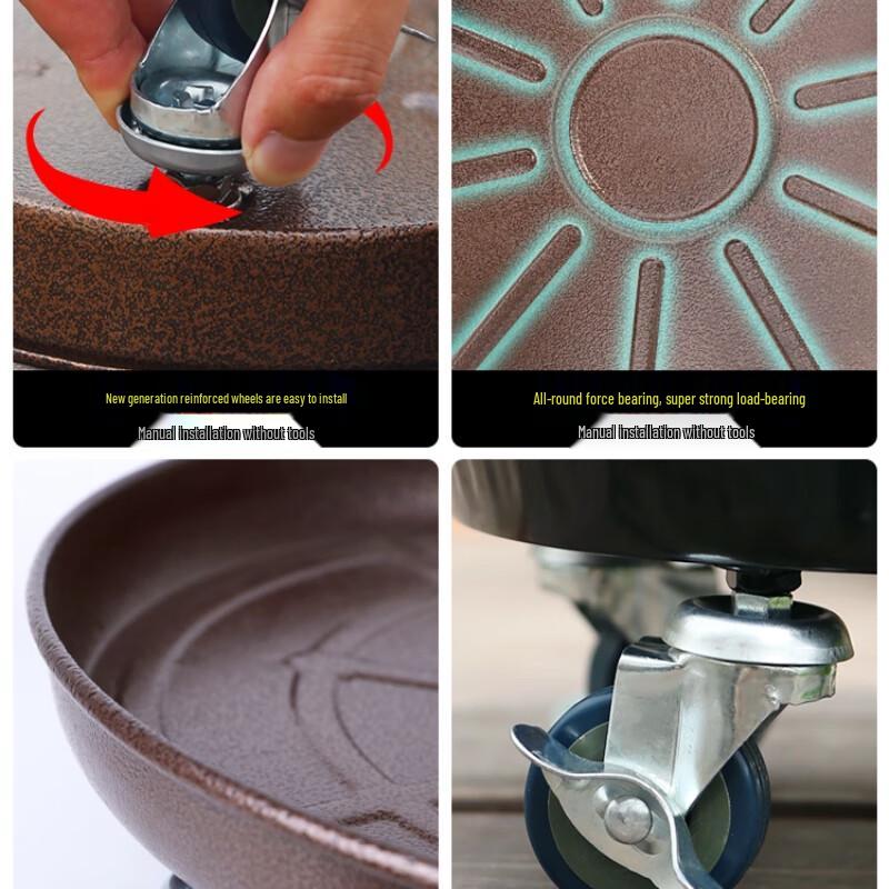 Rolling Metal Flower Pot Caddy