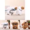 Cute Animal Plush Dog Hang Tag With Short Pile Fabric For Bags