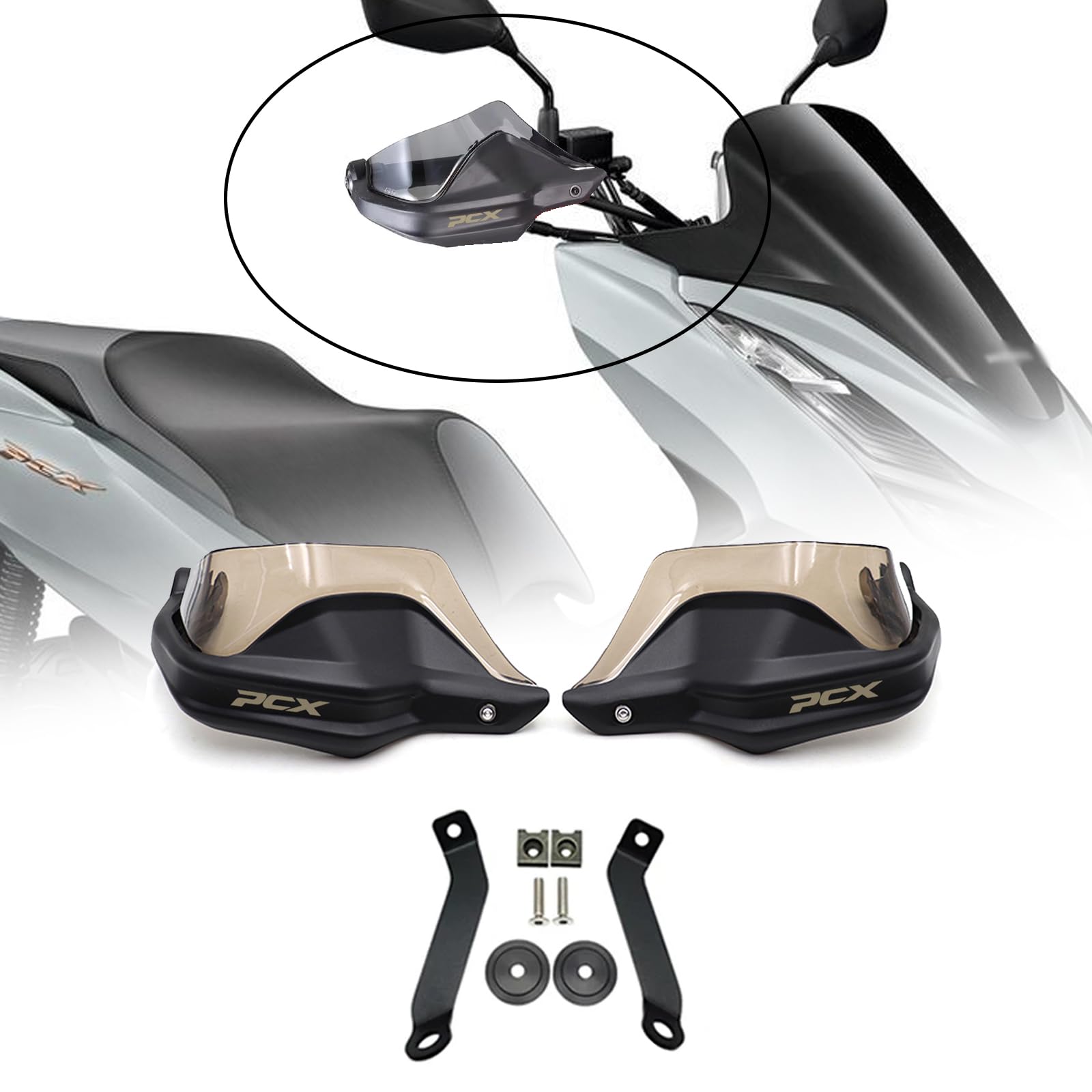

MAORANG For PCX160 PCX150 2024 2025 Motorcycle Hand Guard, Handguard, Windproof, 160 pcx150 2017-2025+ Motorcycle Accessories (Brown)