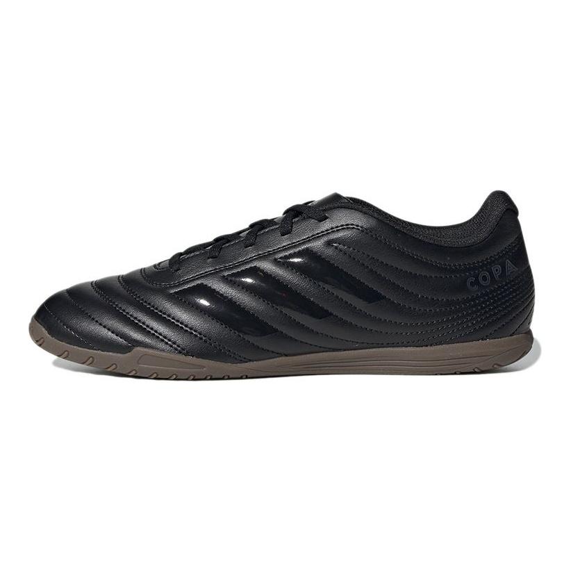 Adidas Copa 20.4 Indoor Boots Round Toe Lace-Up IC/IN Super Fiber Non-Slip Wear-Resistant Fit Soccer Shoes Men Footwear Carbon-Black EF1958