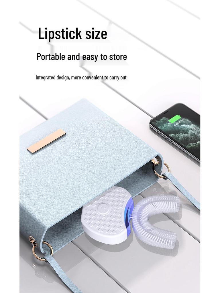 Rechargeable U-shaped Ultrasonic Electric Toothbrush & Wireless Negative Ion Hair Straightener Set