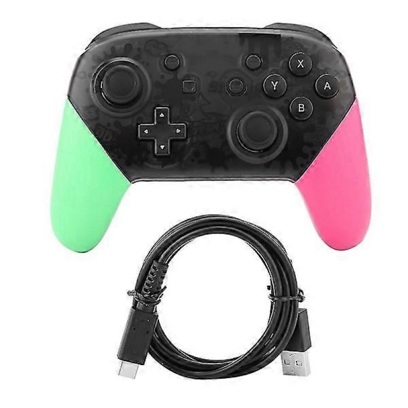 Nintendo Switch Pro Wireless Bluetooth Gamepad Controller (Green Pink). Gaming controller.
