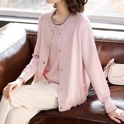 2PC Knitted Tops Spring Autumn Women Knitted Cardigan Thin Short Sleeve Knitted T-Shirt Two-piece Open-front Knitted Jacket T-Shirt Outfits