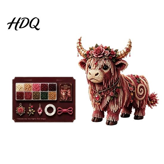 Multi-color Beads Set Highland Cow Bead Kit Mythical DIY Craft Tiny Animal