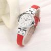 BUREI Analog Quarz Japanisch Gold Leder Geeignet für Geschenk Damen Uhr, Batterie, Wasserdicht, Zifferblatt, Leicht, Schlank, Niedlich, Modisch, Einfach,
