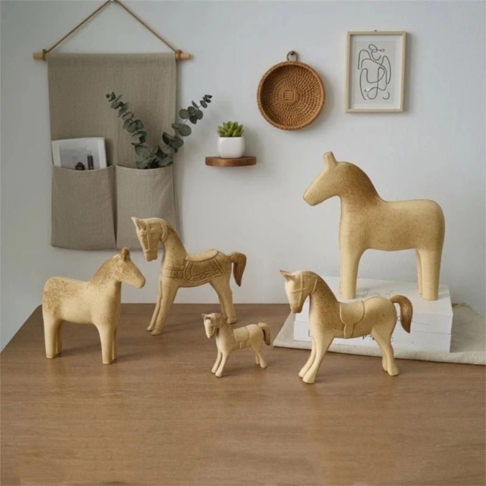 DIY Drawing Wooden Horse Handmade Blank Animal Figurine Painting Horse Figure Festive Event